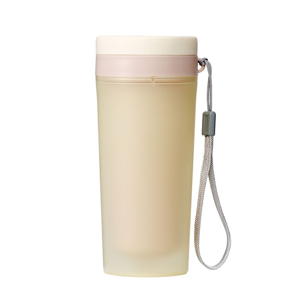 Copo plástico 300 ml com alça personalizado com a logo da empresa, na cor bege