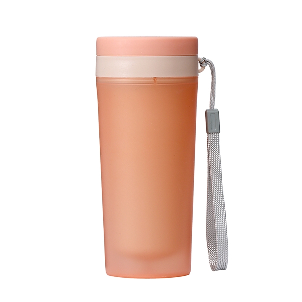 Copo plástico 300 ml com alça personalizado com a logo da empresa, na cor laranja