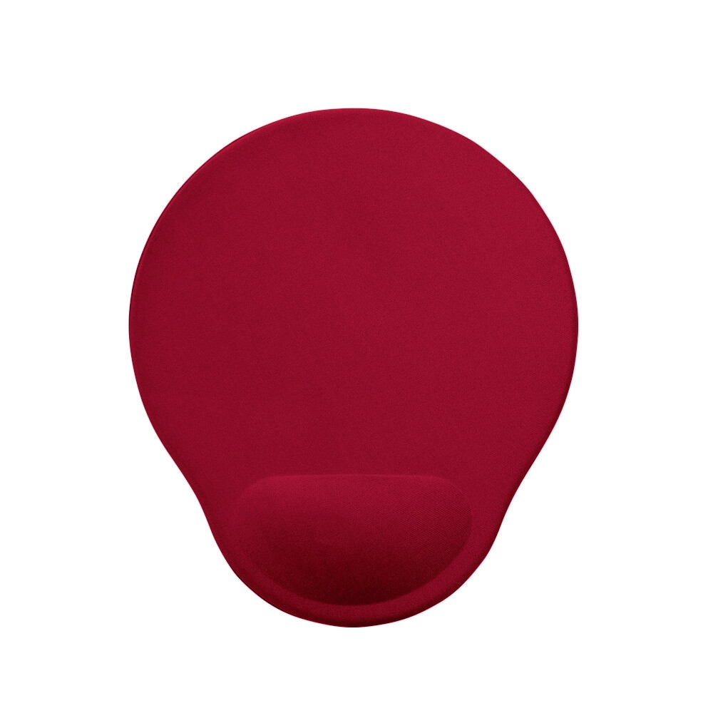 Mouse pad ergonômico de neoprene com apoio em espuma personalizado com a logo da empresa, na cor vermelho