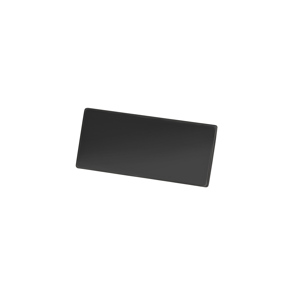 Plaquinha de metal retangular lisa para gravação na cor Preto fosco, personalizada com a logo da empresa