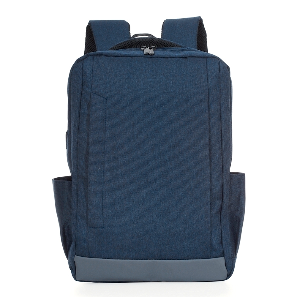 Mochila de nylon USB 21 litros para notebook com 2 compartimentos personalizada com a logo da empresa