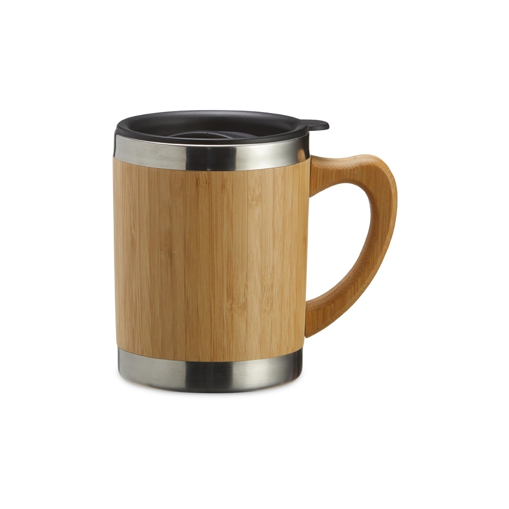 Caneca de bambu 300 ml personalizada com a logo da empresa