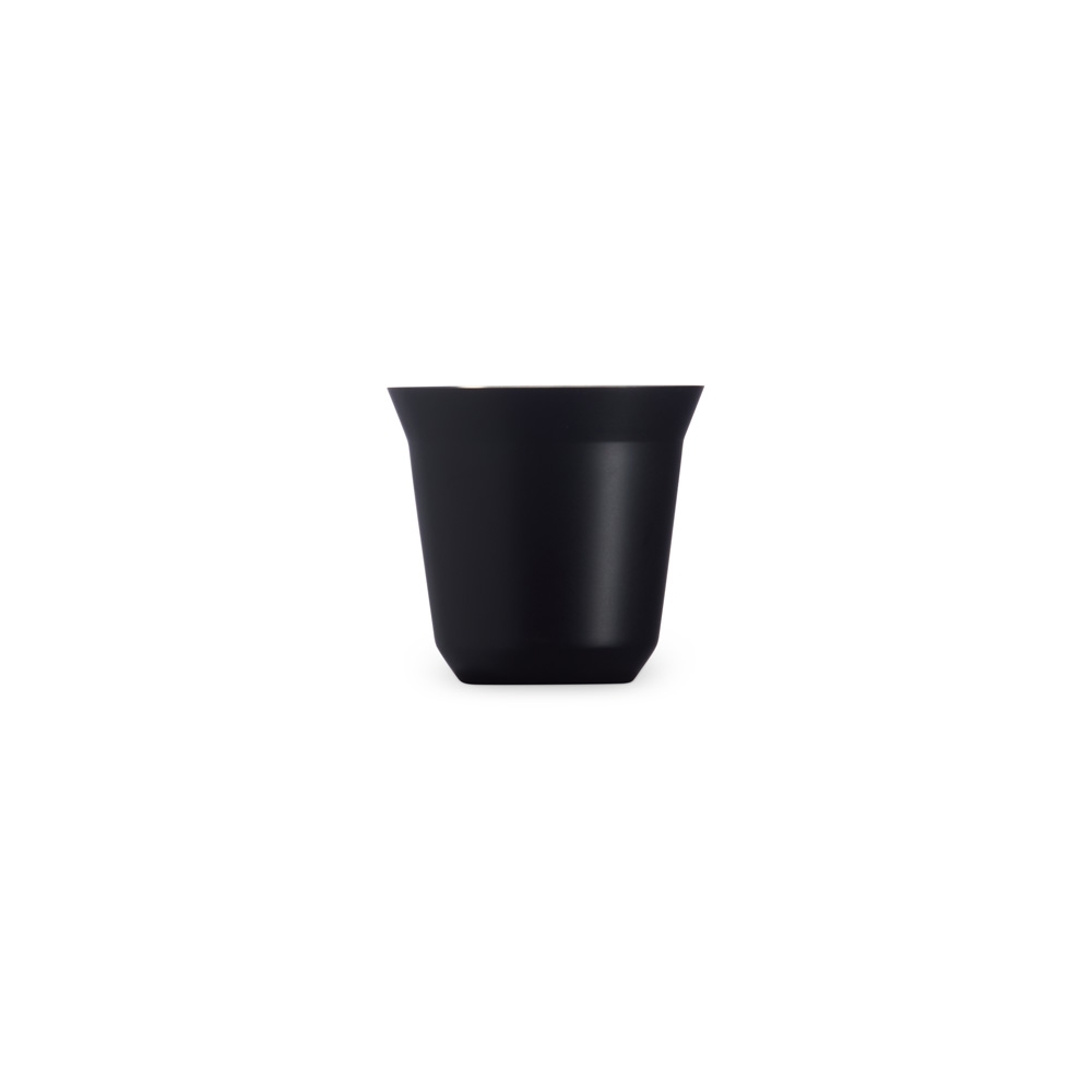 Copo inox 100 ml na cor Preto, personalizado com a logo da empresa