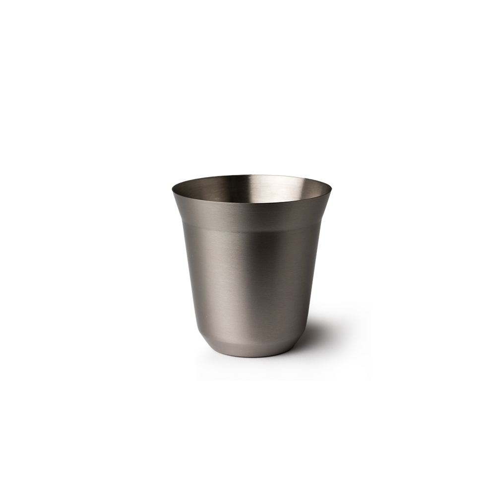 Copo inox 150 ml personalizado com a logo da empresa, na cor inox