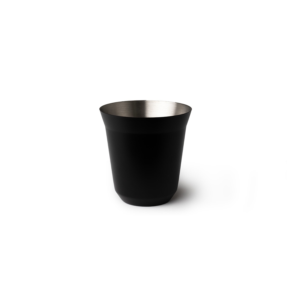 Copo inox 150 ml na cor Preto, personalizado com a logo da empresa