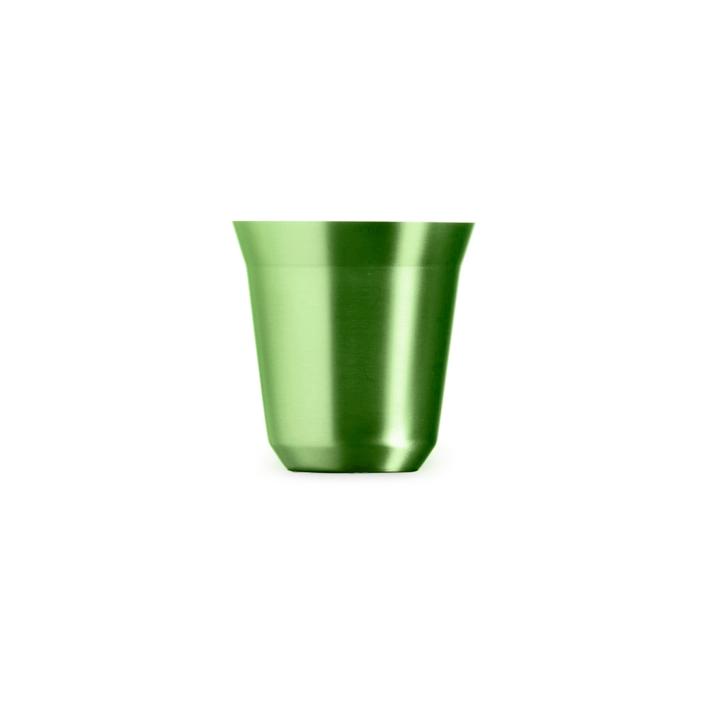 Copo inox 150 ml personalizado com a logo da empresa, na cor verde