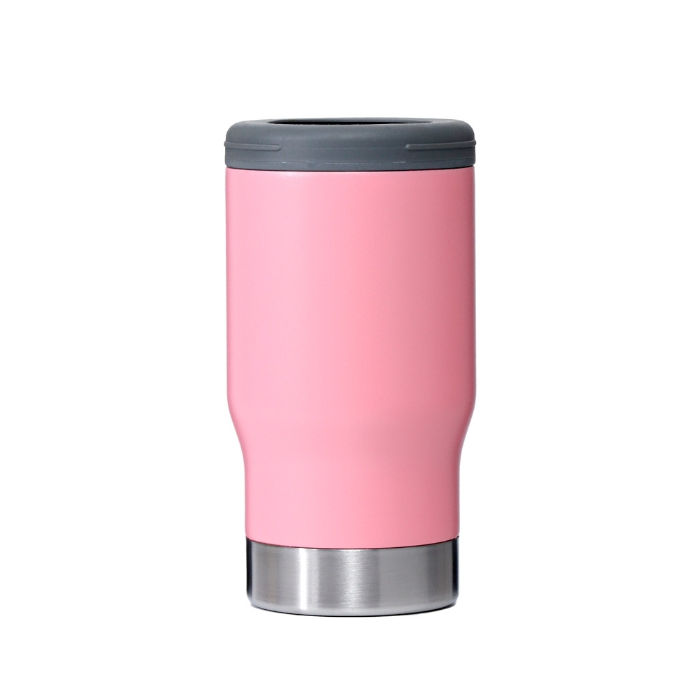 Copo térmico 380 ml de inox na cor Rosa / Inox, personalizado com a logo da empresa