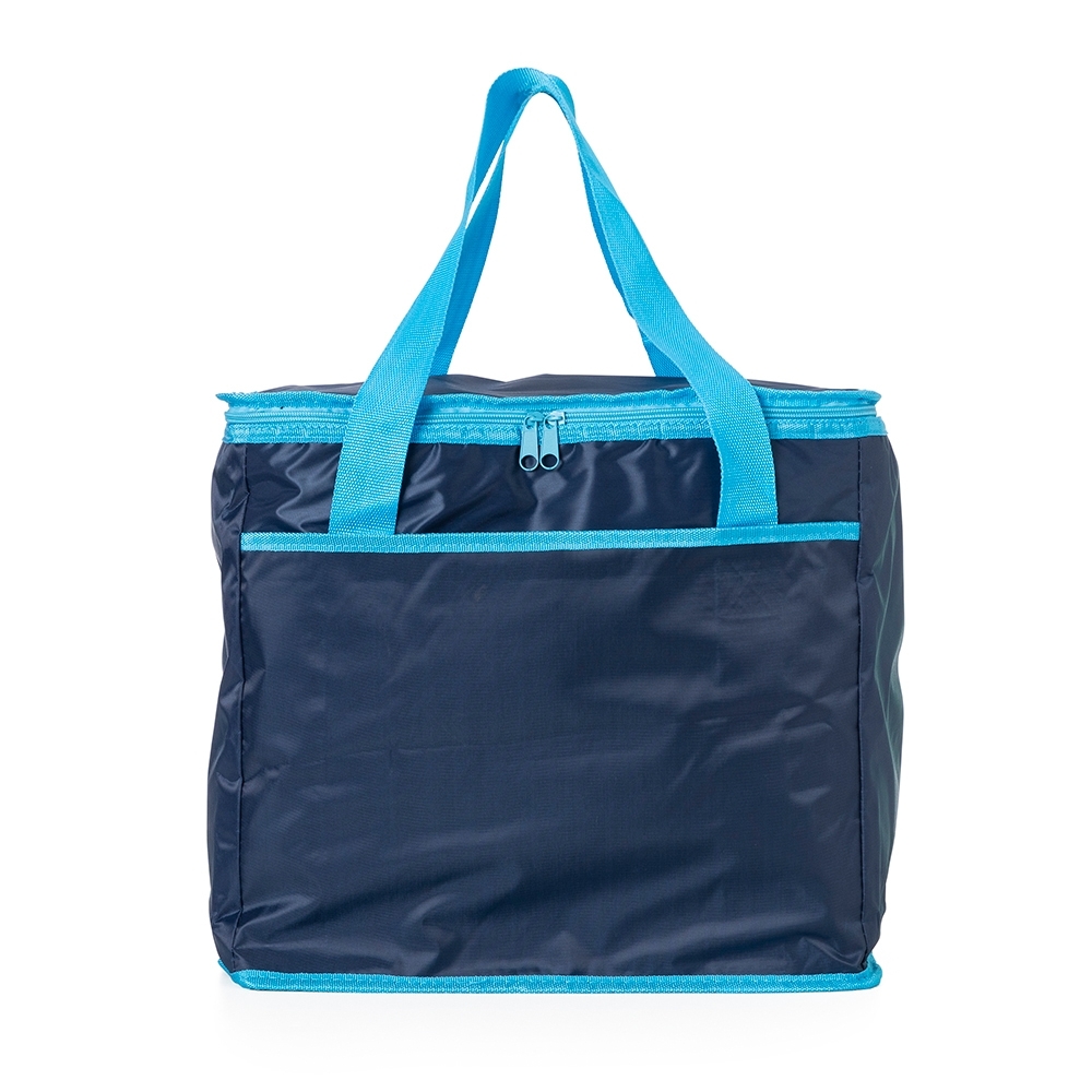Bolsa térmica 40 litros 420d de poliéster com bolso frontal personalizada com a logo da empresa