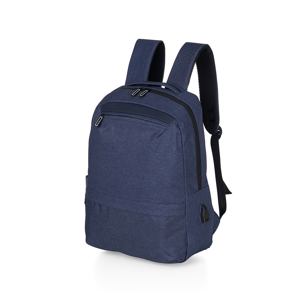 Mochila de nylon USB 21 litros para notebook com 3 compartimentos personalizada com a logo da empresa