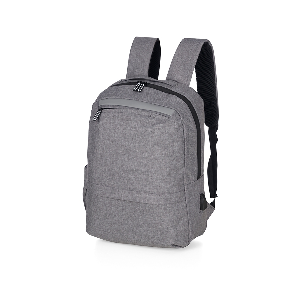 Mochila de nylon USB 21 litros para notebook com 3 compartimentos