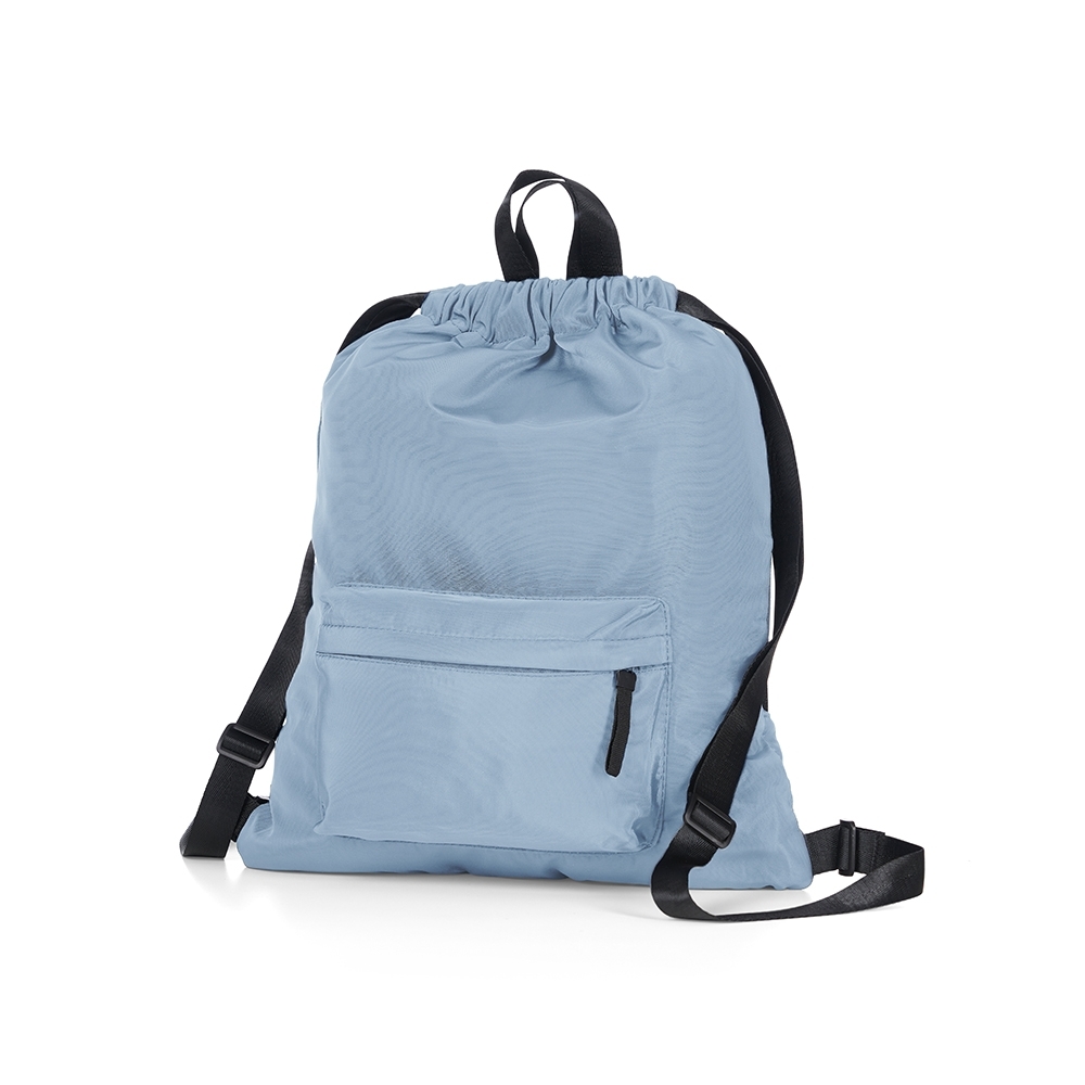 Sacochila poliéster 14 litros com bolso frontal personalizada com a logo da empresa