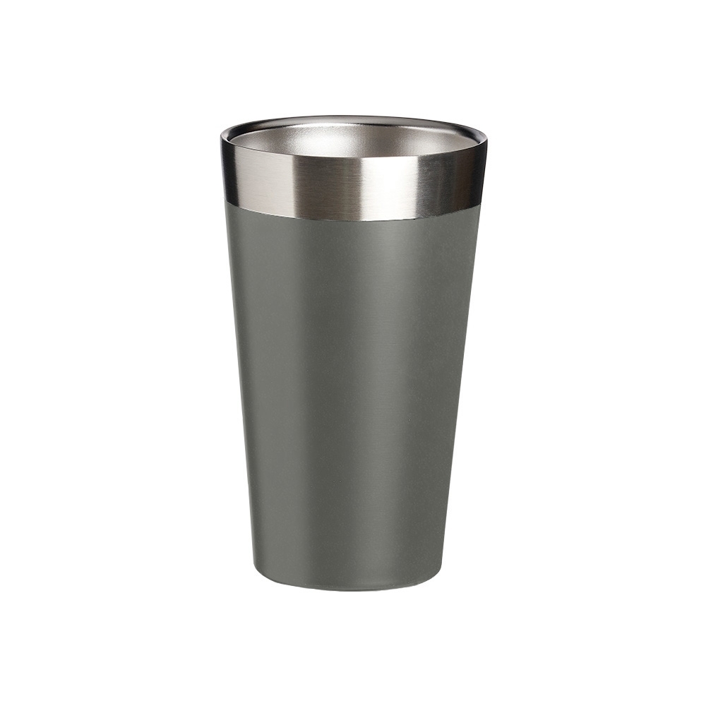 Copo térmico de inox 473 ml personalizado com a logo da empresa, na cor cinza / inox