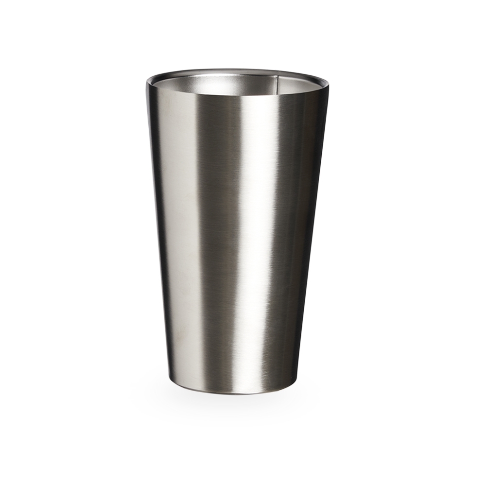 Copo térmico de inox 473 ml personalizado com a logo da empresa, na cor inox