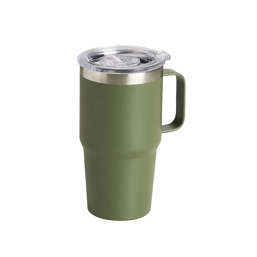 Caneca térmica 700 ml de inox com tampa transparente