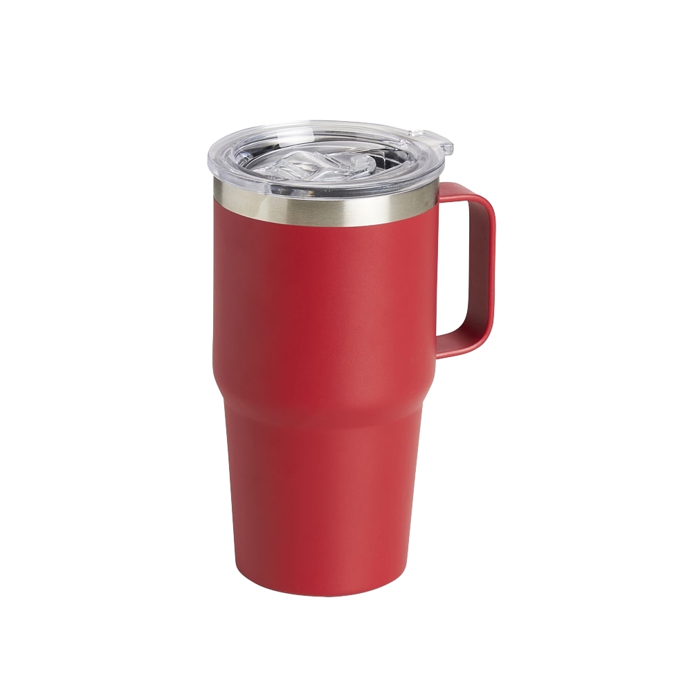 Caneca térmica 700 ml de inox com tampa transparente