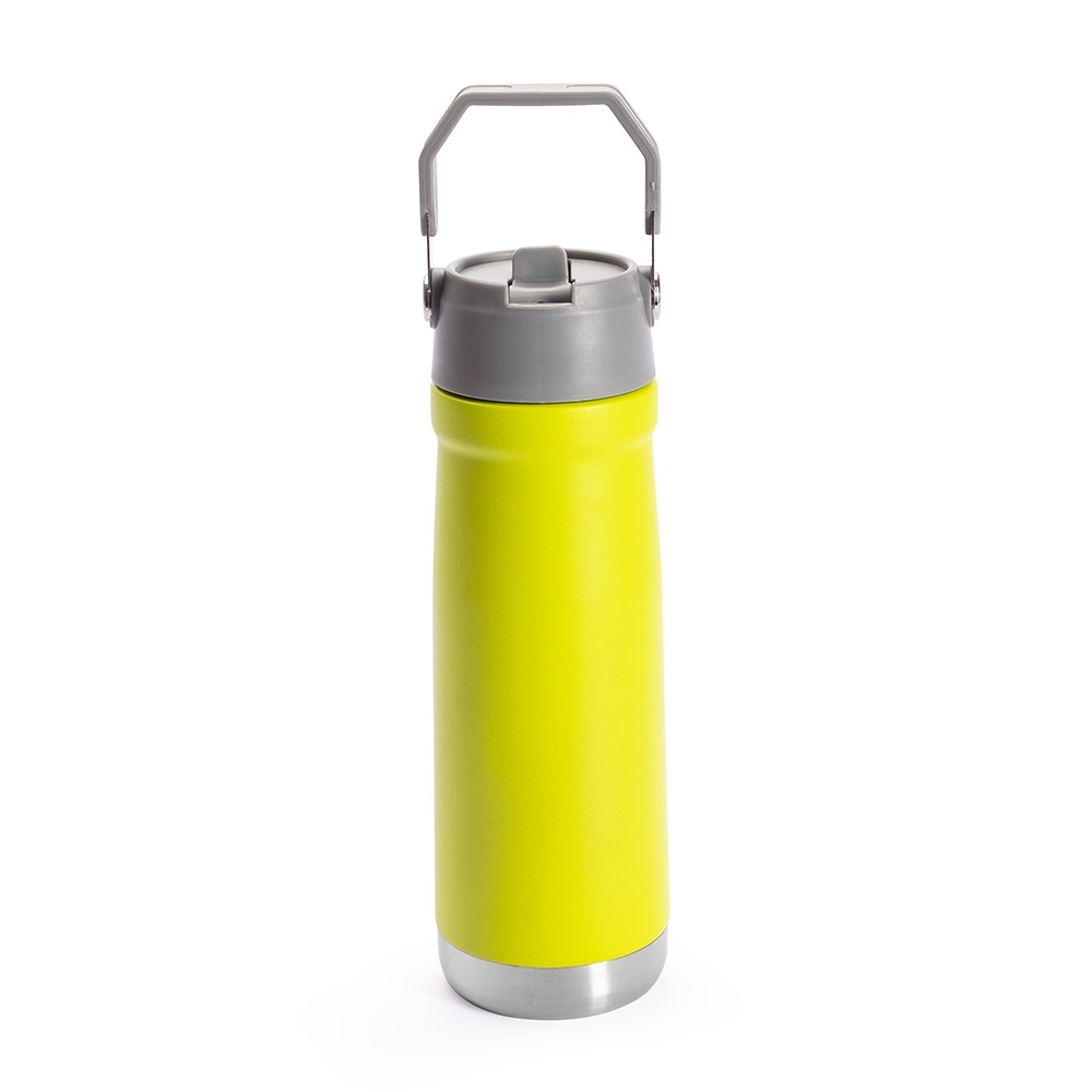 Garrafa térmica 630 ml personalizada com a logo da empresa, na cor verde