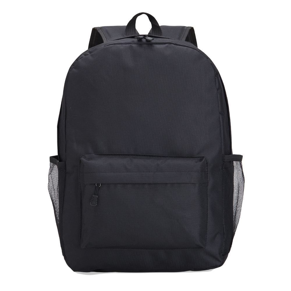 Mochila de nylon 18 litros para notebook com 2 compartimentos na cor Preto, personalizada com a logo da empresa