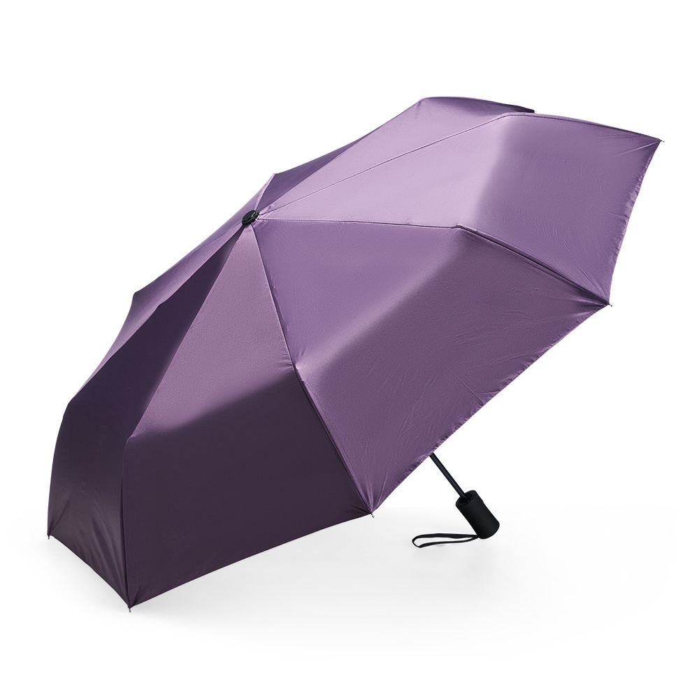 Guarda-chuva automático com 8 varetas e proteção UV personalizado com a logo da empresa, na cor rosa / roxo