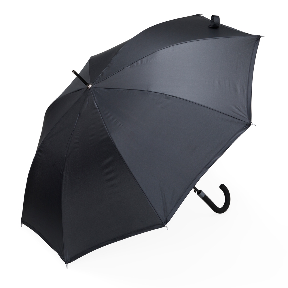 Guarda-chuva automático com 8 varetas na cor Preto, personalizado com a logo da empresa