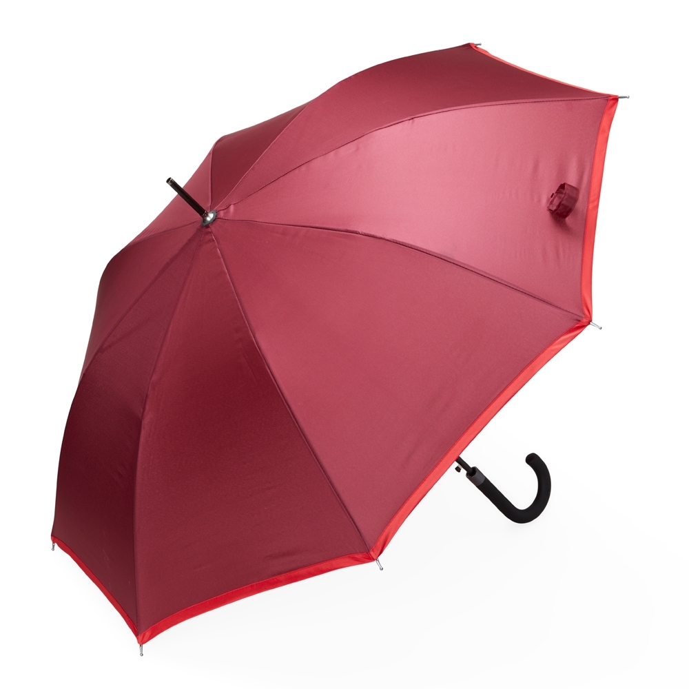 Guarda-chuva automático com 8 varetas personalizado com a logo da empresa, na cor vermelho