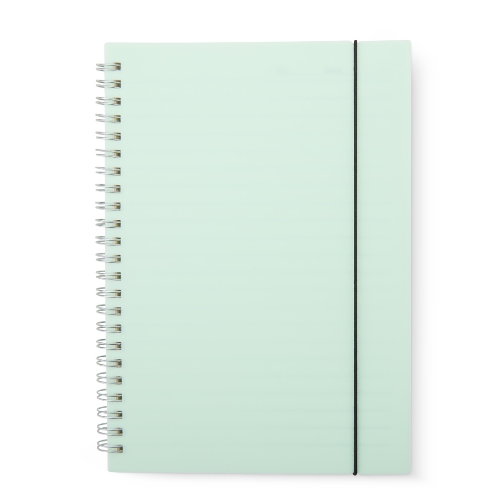 Caderno A5 plástico pautado com 80 folhas