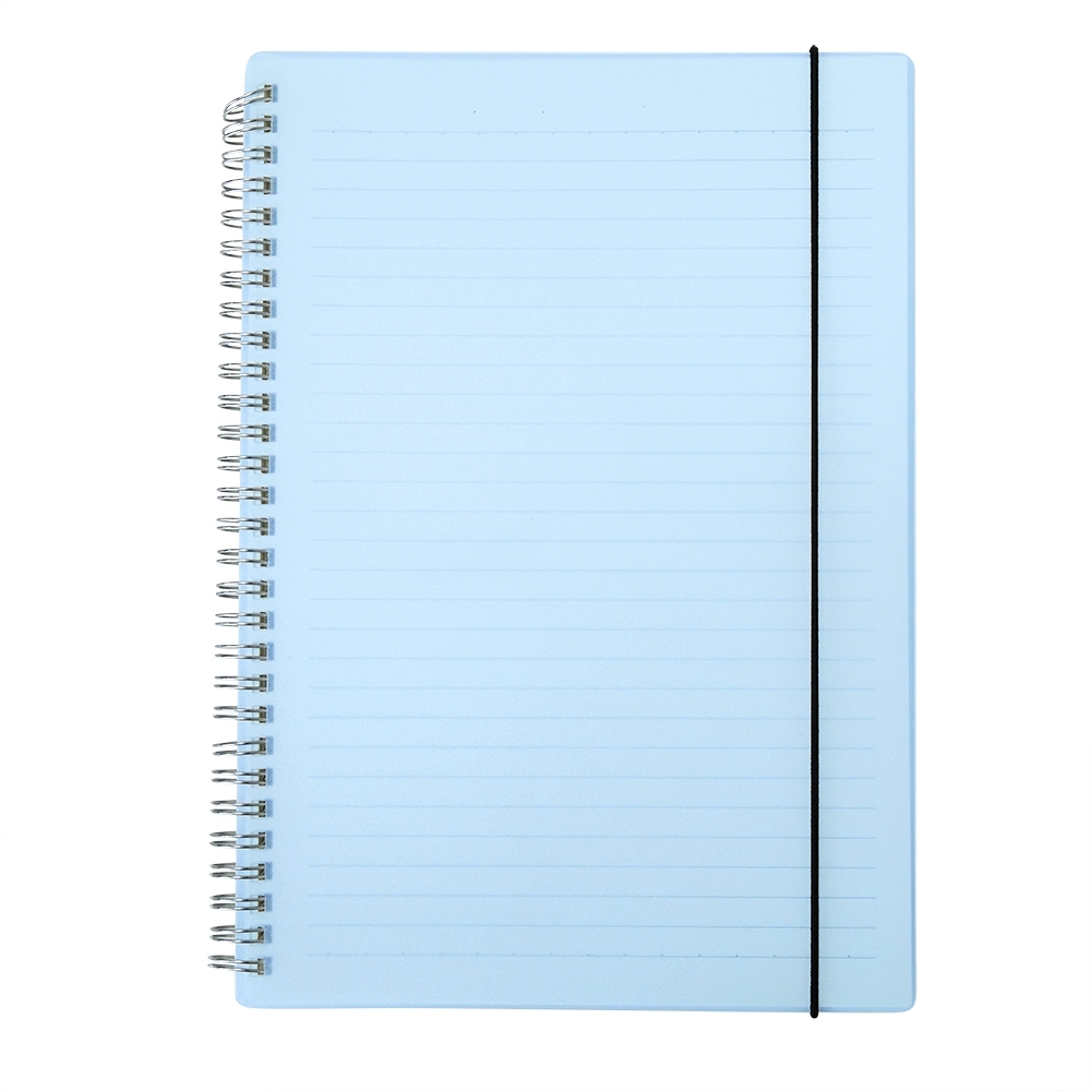 Caderno B5 plástico pautado com 80 folhas personalizado com a logo da empresa