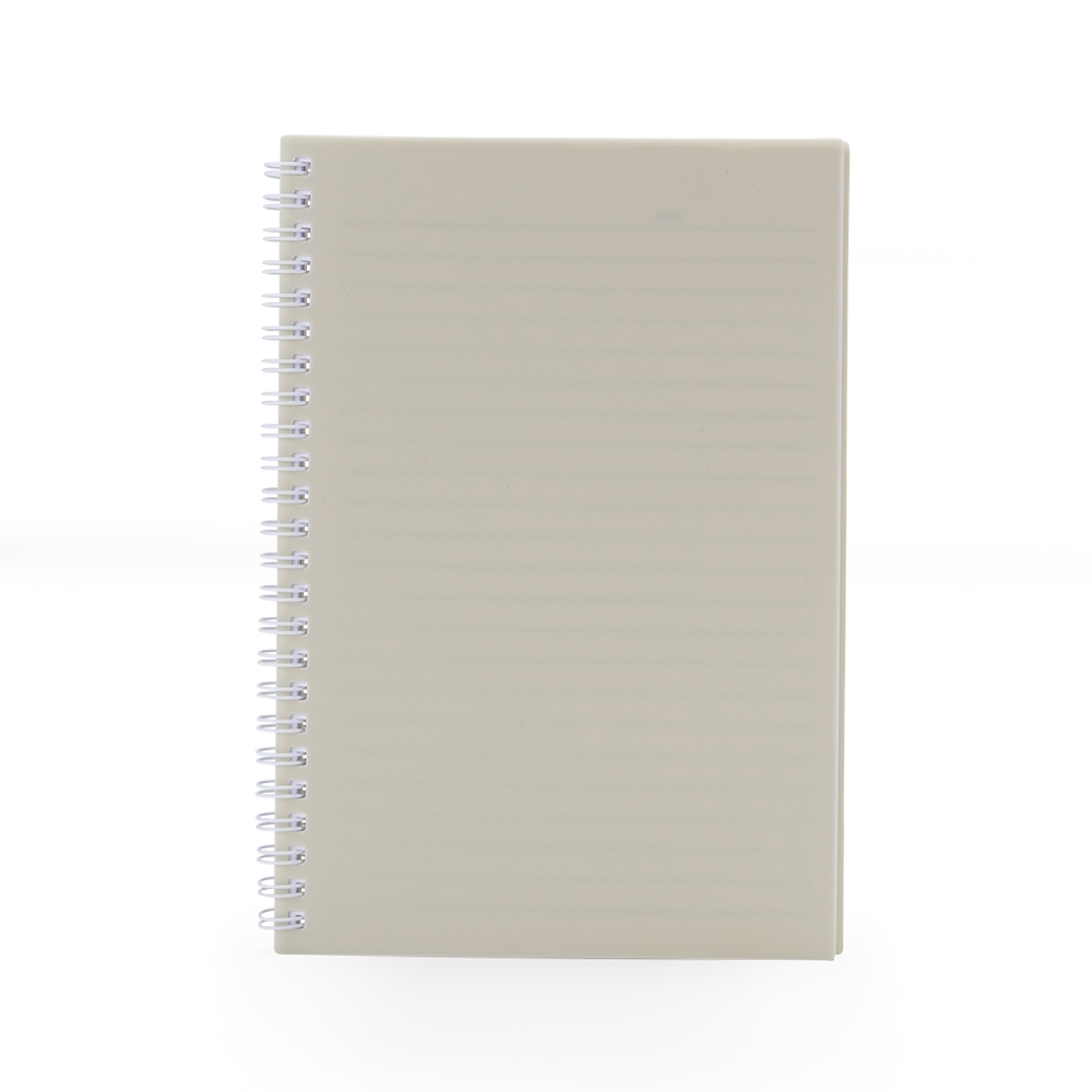 Caderno A5 plástico com espiral e 80 folhas