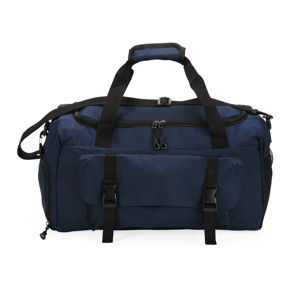 Bolsa esportiva 39 litros de nylon com 3 compartimentos personalizada com a logo da empresa