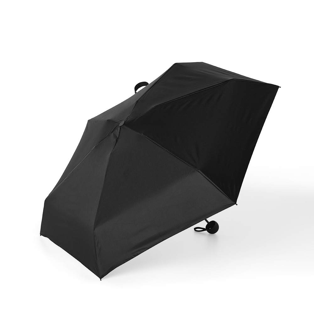 Guarda-chuva manual de poliéster com 6 varetas na cor Preto, personalizado com a logo da empresa