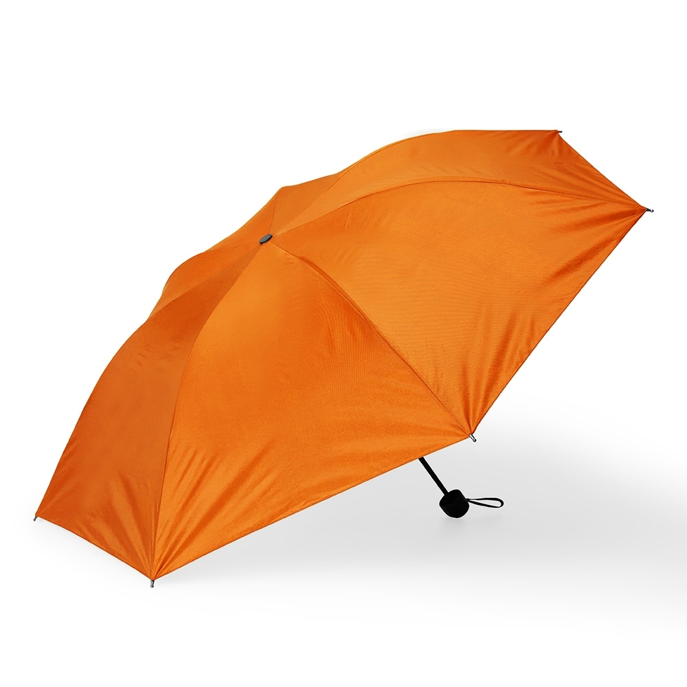 Guarda-chuva manual de nylon com 8 varetas e capa protetora personalizado com a logo da empresa, na cor laranja