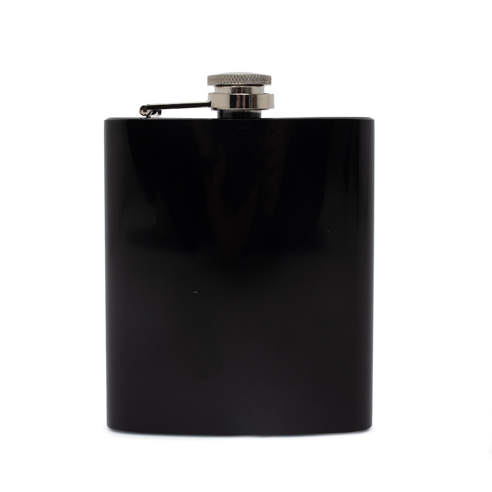 Porta whisky 7oz de inox personalizado com a logo da empresa