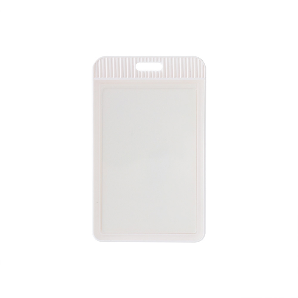Porta crachá plástico na cor Branco, personalizado com a logo da empresa