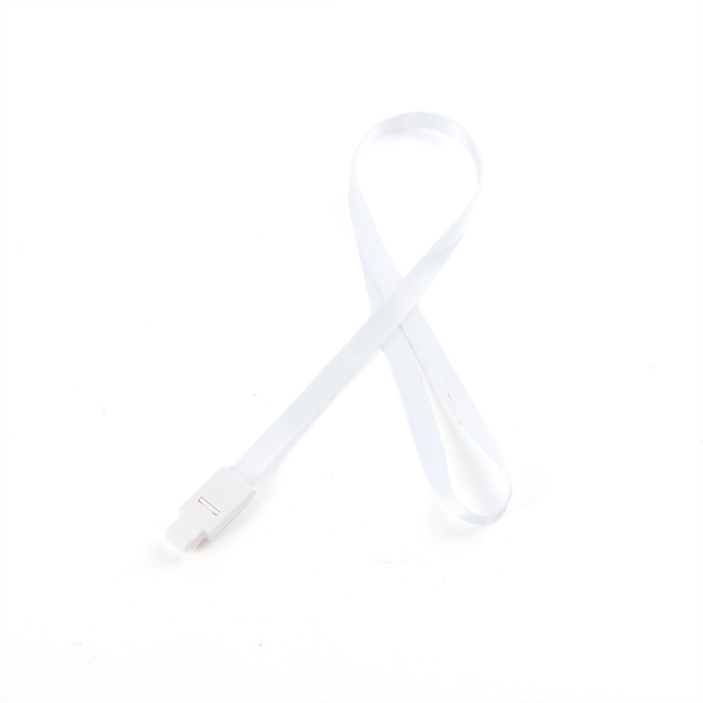 Cordão para crachá poliéster na cor Branco, personalizado com a logo da empresa