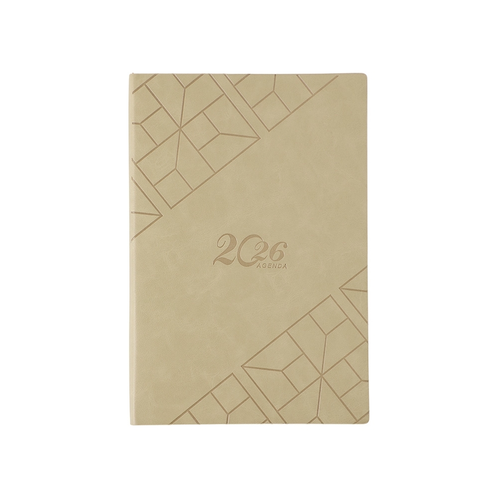 Agenda de couro sintético 2026 personalizada com a logo da empresa