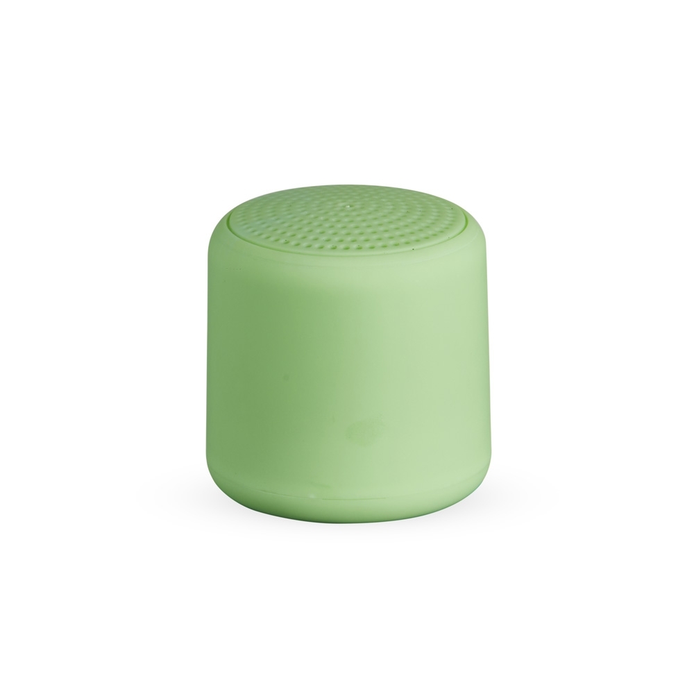 Caixa de som Bluetooth TWS personalizada com a logo da empresa, na cor verde