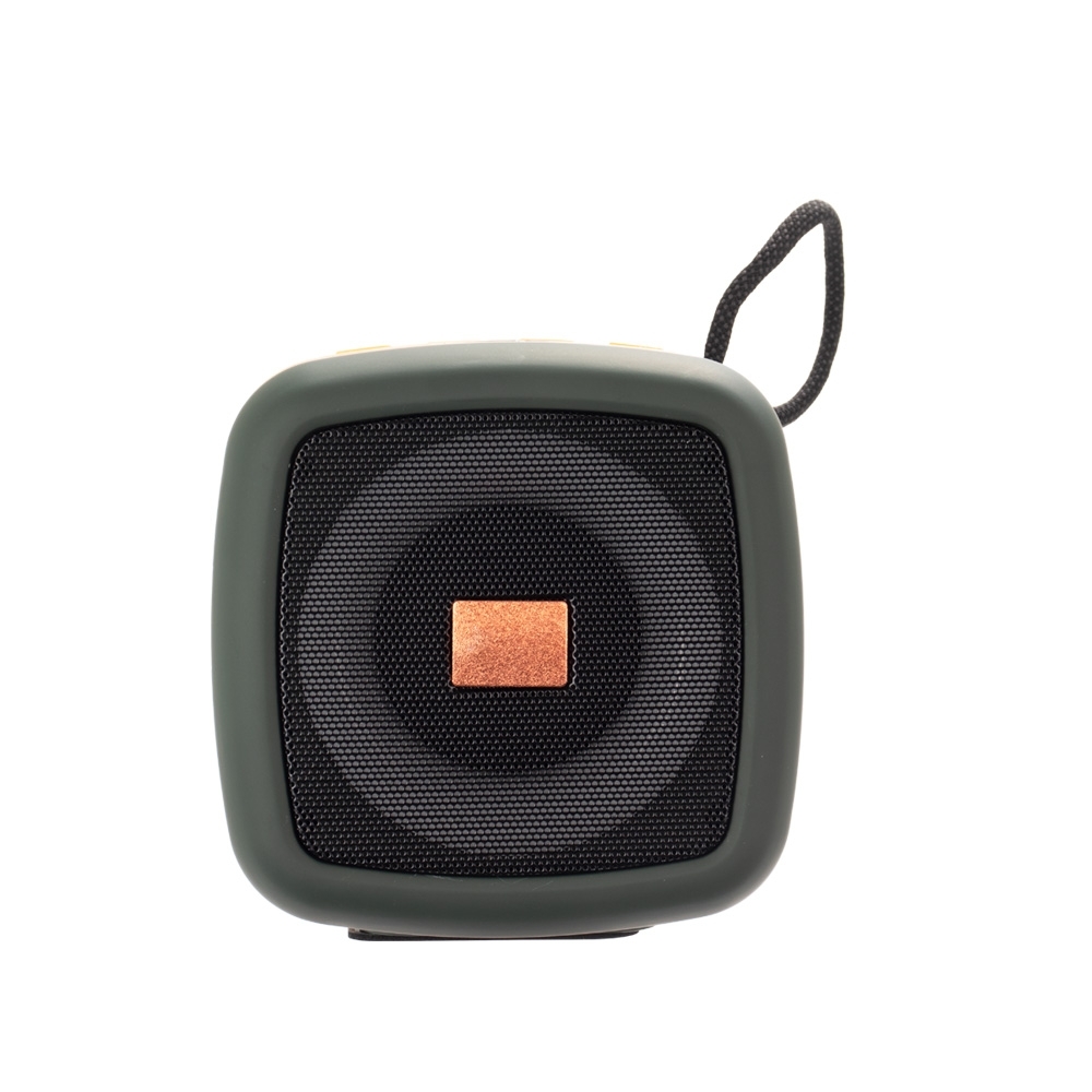 Caixa de som multimídia TWS de plástico personalizada com a logo da empresa, na cor verde / laranja