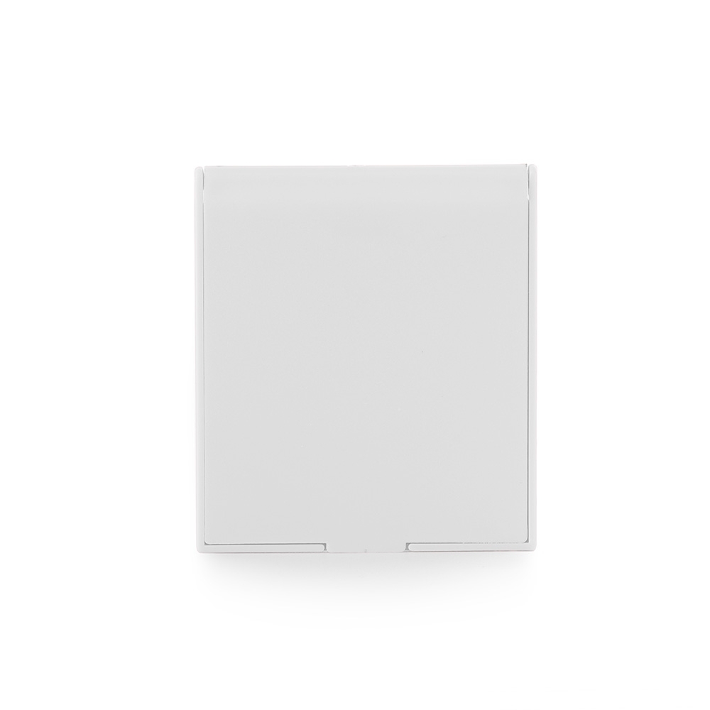 Espelho plástico quadrado na cor Branco, personalizado com a logo da empresa