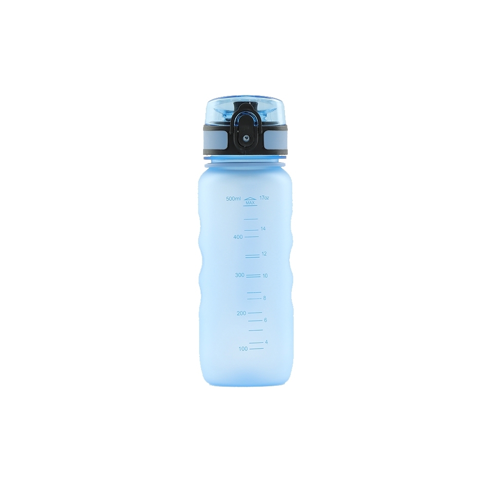 Squeeze plástico 550 ml na cor Azul escuro / Preto, personalizado com a logo da empresa