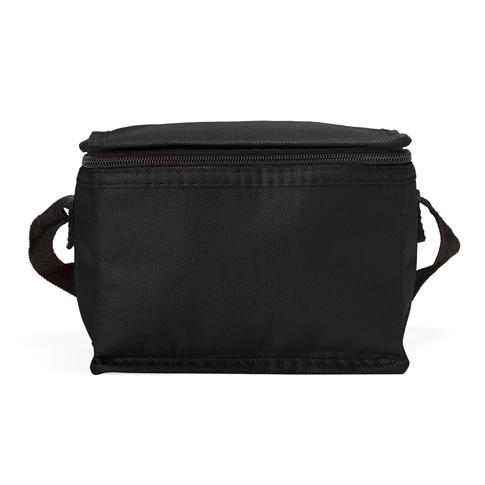 Bolsa térmica 4 litros de TNT impermeável na cor Preto, personalizada com a logo da empresa
