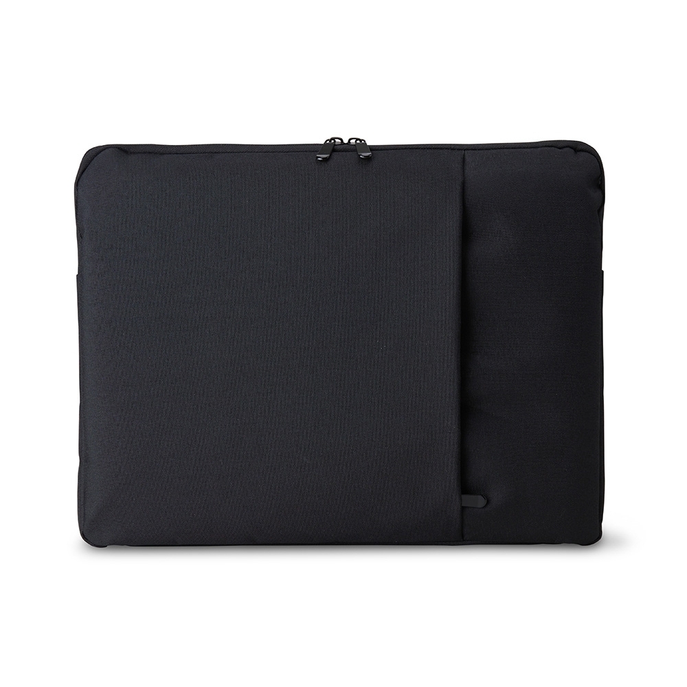 Pasta de poliéster para tablet e notebook 15,6 com 2 compartimentos na cor Preto, personalizada com a logo da empresa