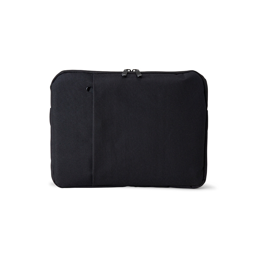 Pasta de poliéster para tablet e notebook 12,4 com 2 compartimentos na cor Preto, personalizada com a logo da empresa