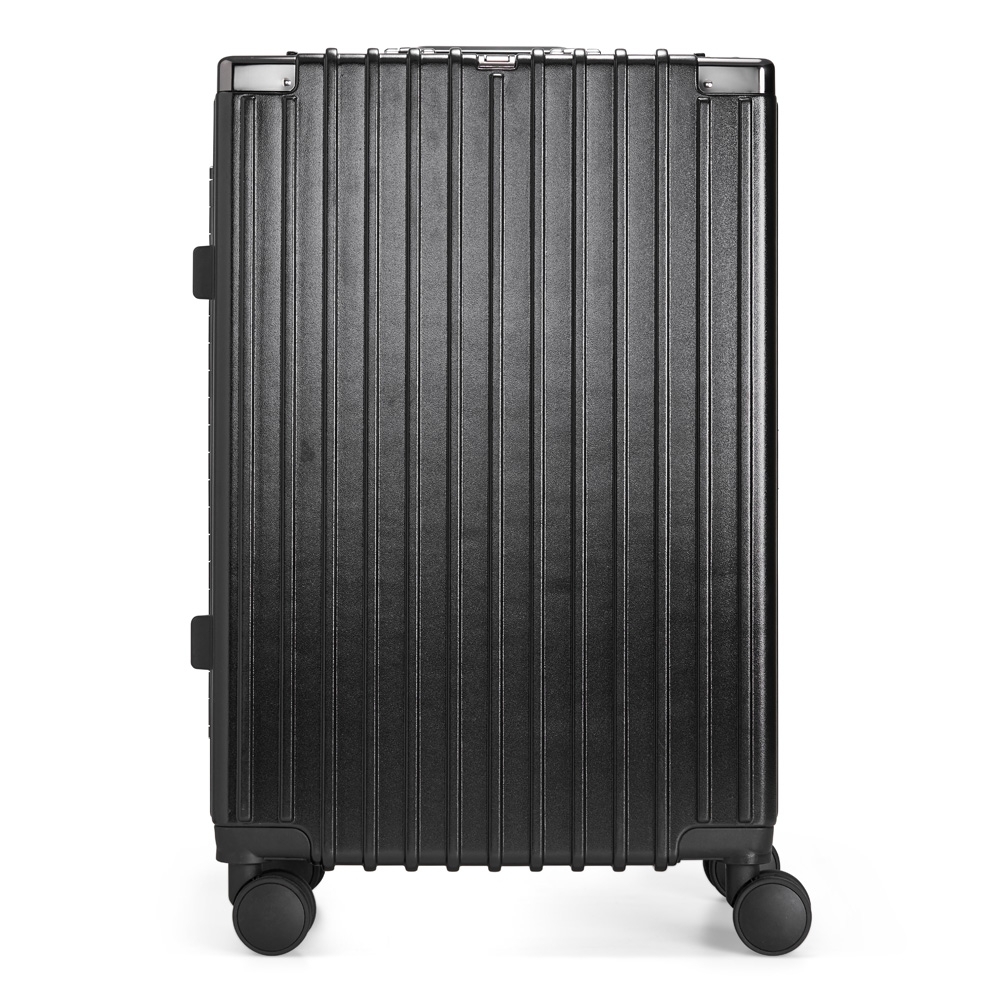 Mala de viagem 77 litros de plástico na cor Preto, personalizada com a logo da empresa