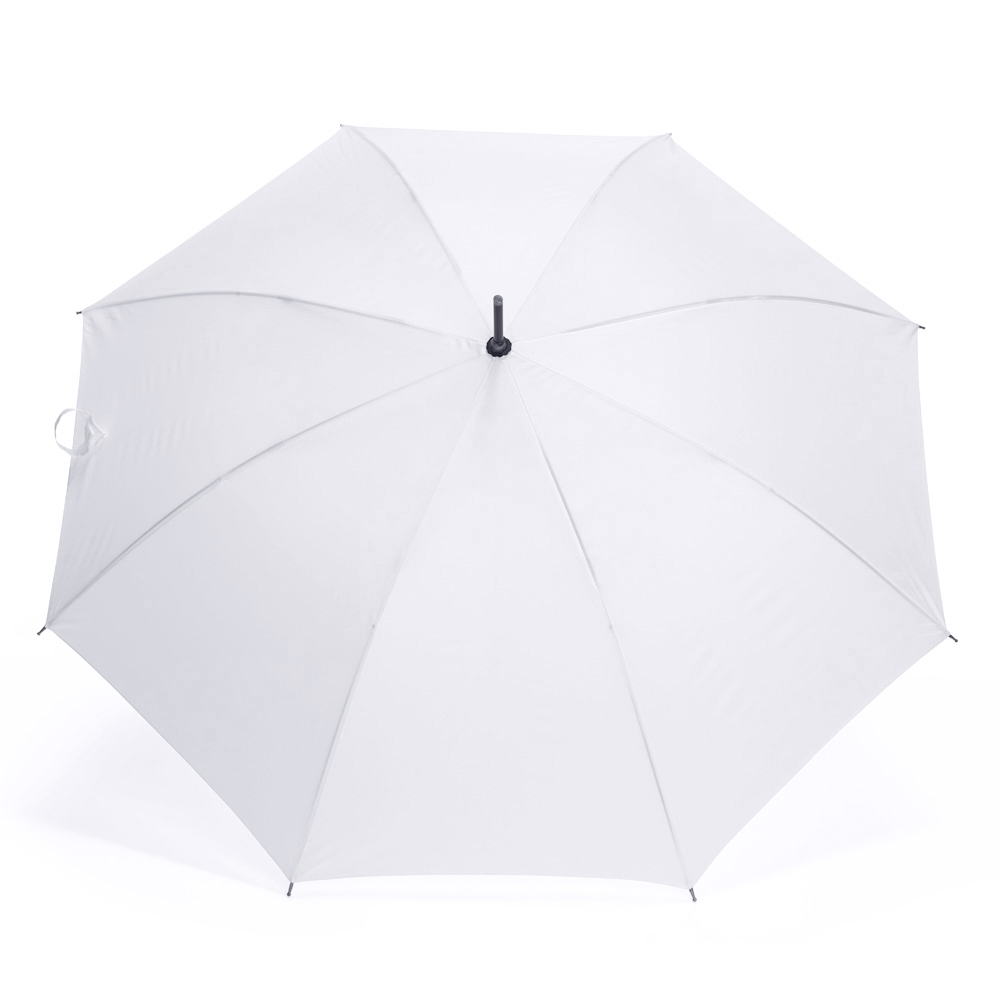 Guarda-chuva automático pongee com varetas de fibra e cabo de madeira