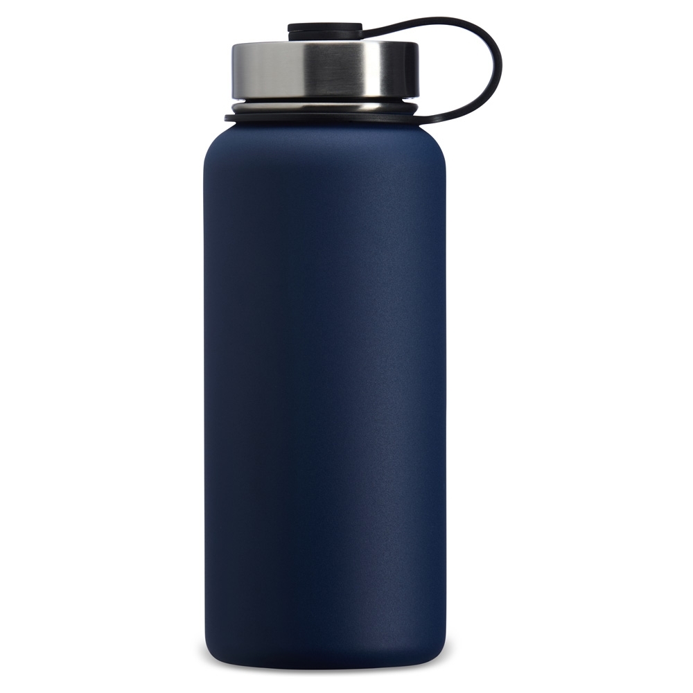 Garrafa térmica inox 950 ml com tampa de inox e alça de argola personalizada com a logo da empresa