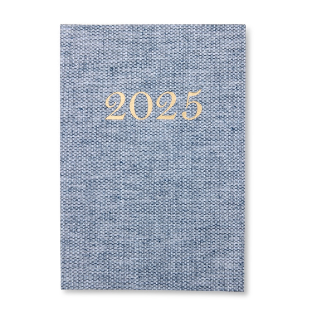 Agenda diária 2025 linho personalizada com a logo da empresa
