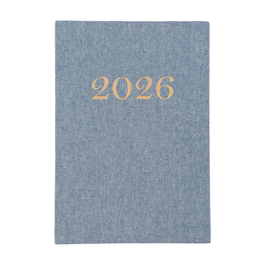Agenda diária 2026 linho personalizada com a logo da empresa