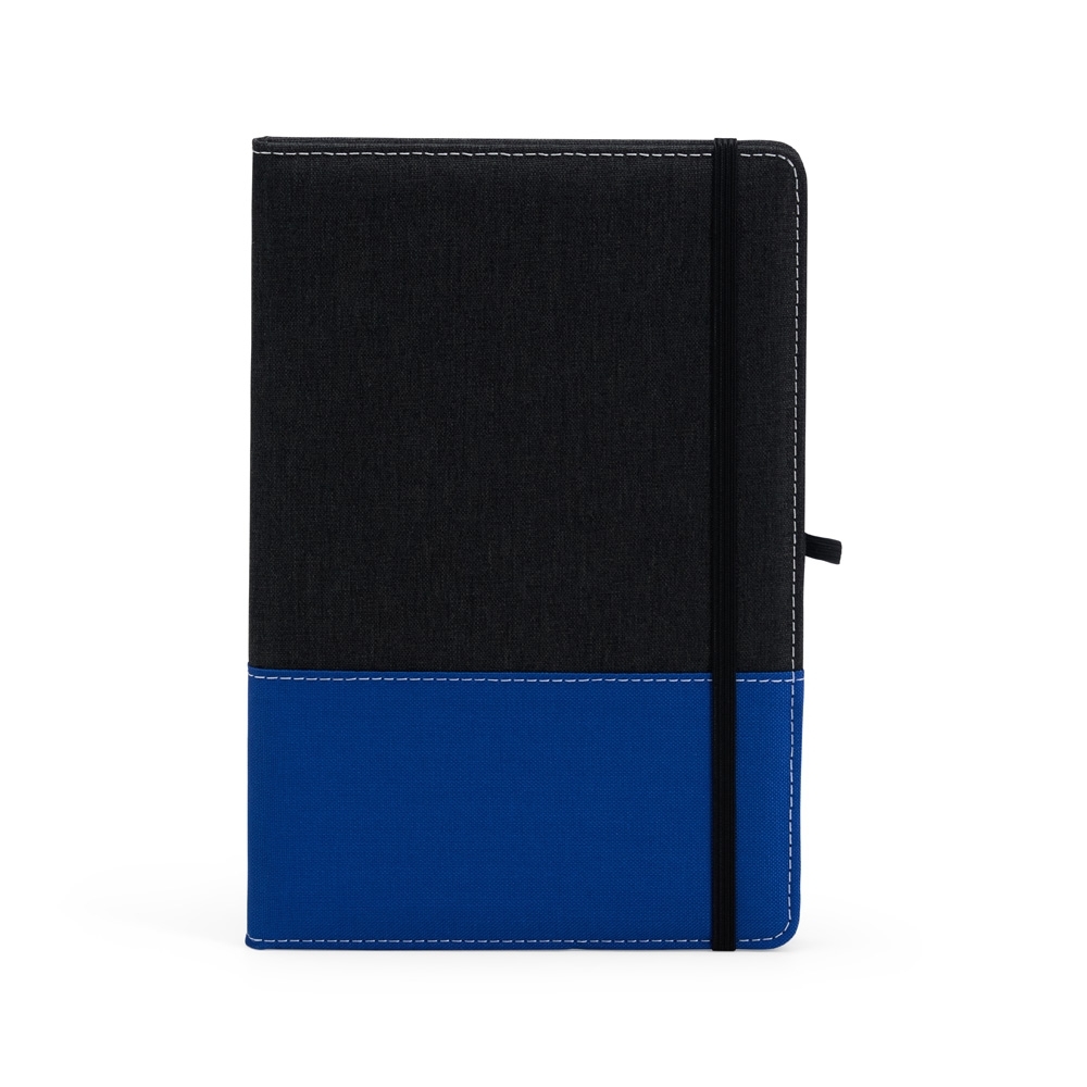 Caderno A5 poliéster com 96 folhas personalizado com a logo da empresa