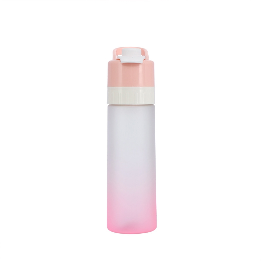 Squeeze borrifador plástico 650 ml em dois tons com alça personalizado com a logo da empresa, na cor rosa