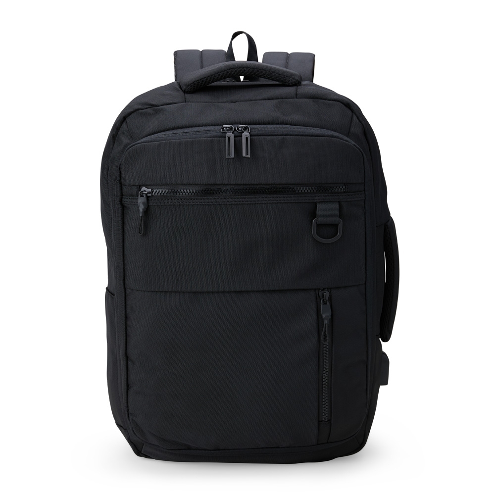 Mochila de nylon 20 litros para notebook com saída USB personalizada com a logo da empresa