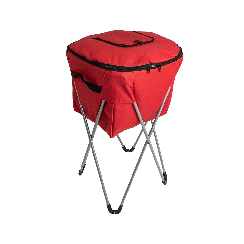 Cooler térmico 62 litros personalizado com a logo da empresa, na cor vermelho